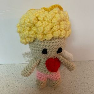 Cupid Valentines Doll New 8” Tall Handmade Crochet